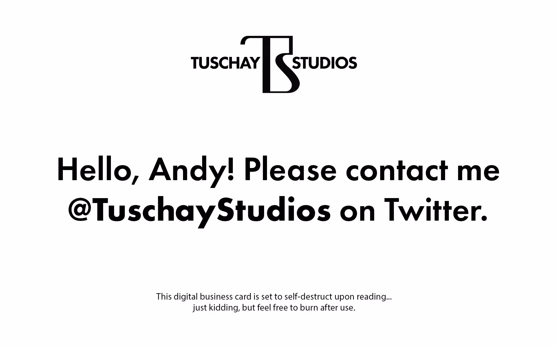 Tuschay To Andy - Digital Business Card
