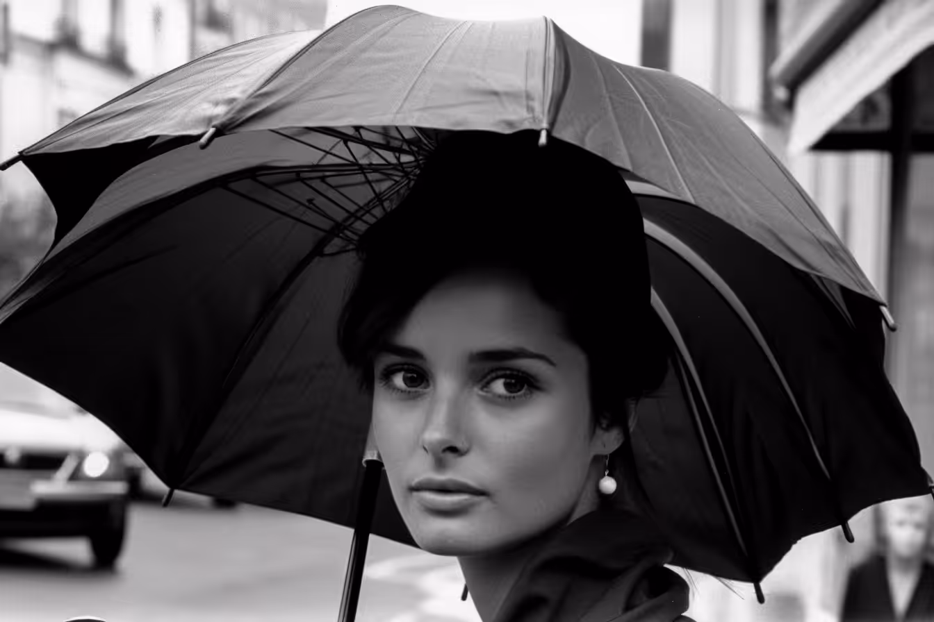 Woman under the umbrella