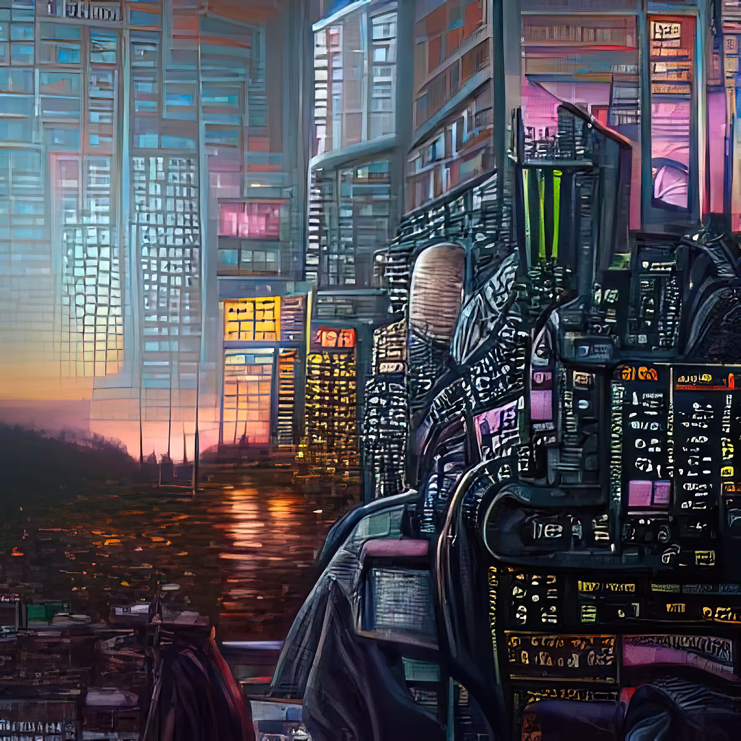 cyberpunk city dawn BkNudtSB5SAiF4wYyXBi