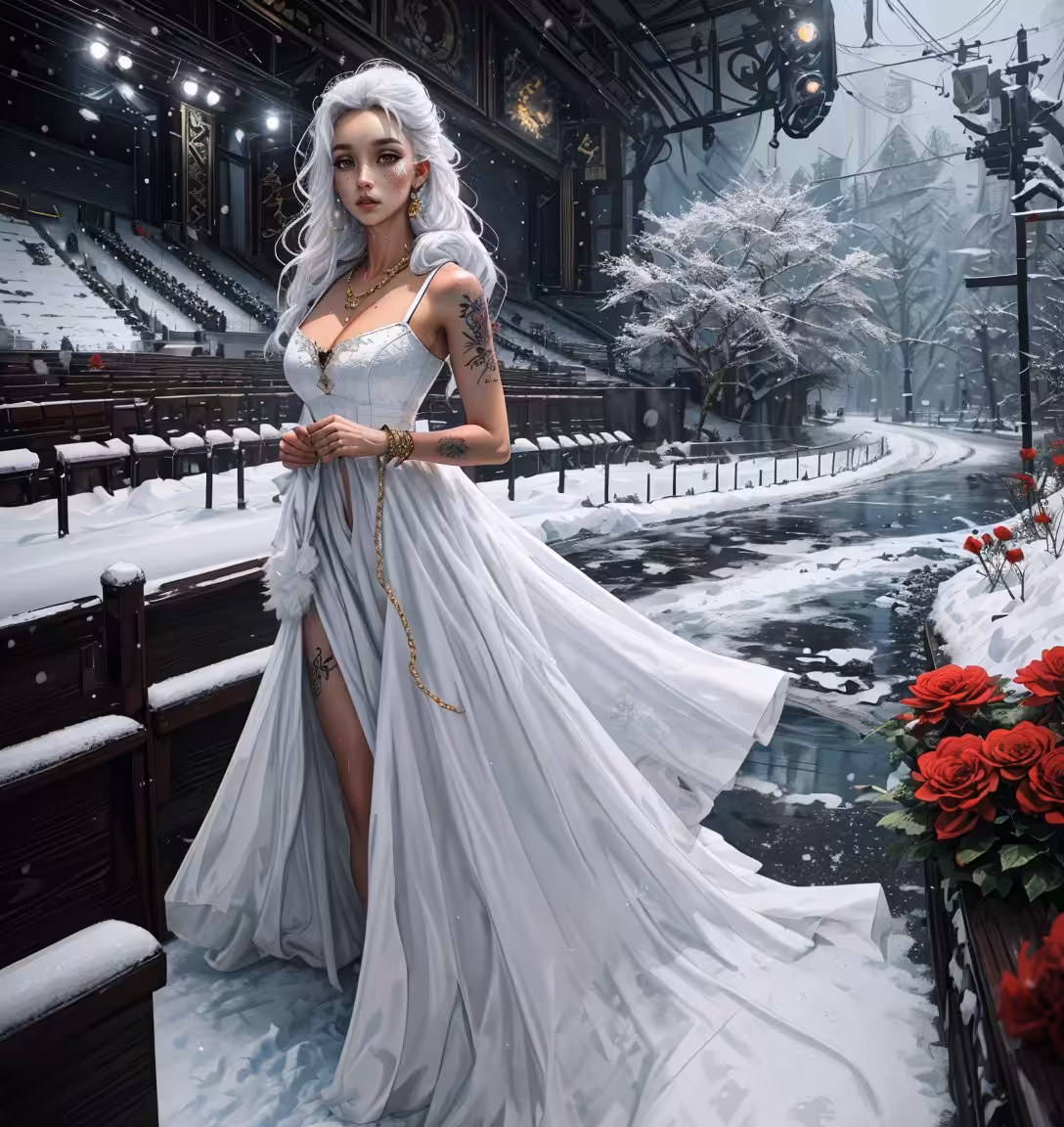 secret: Cinderella in the courtyard of the castle