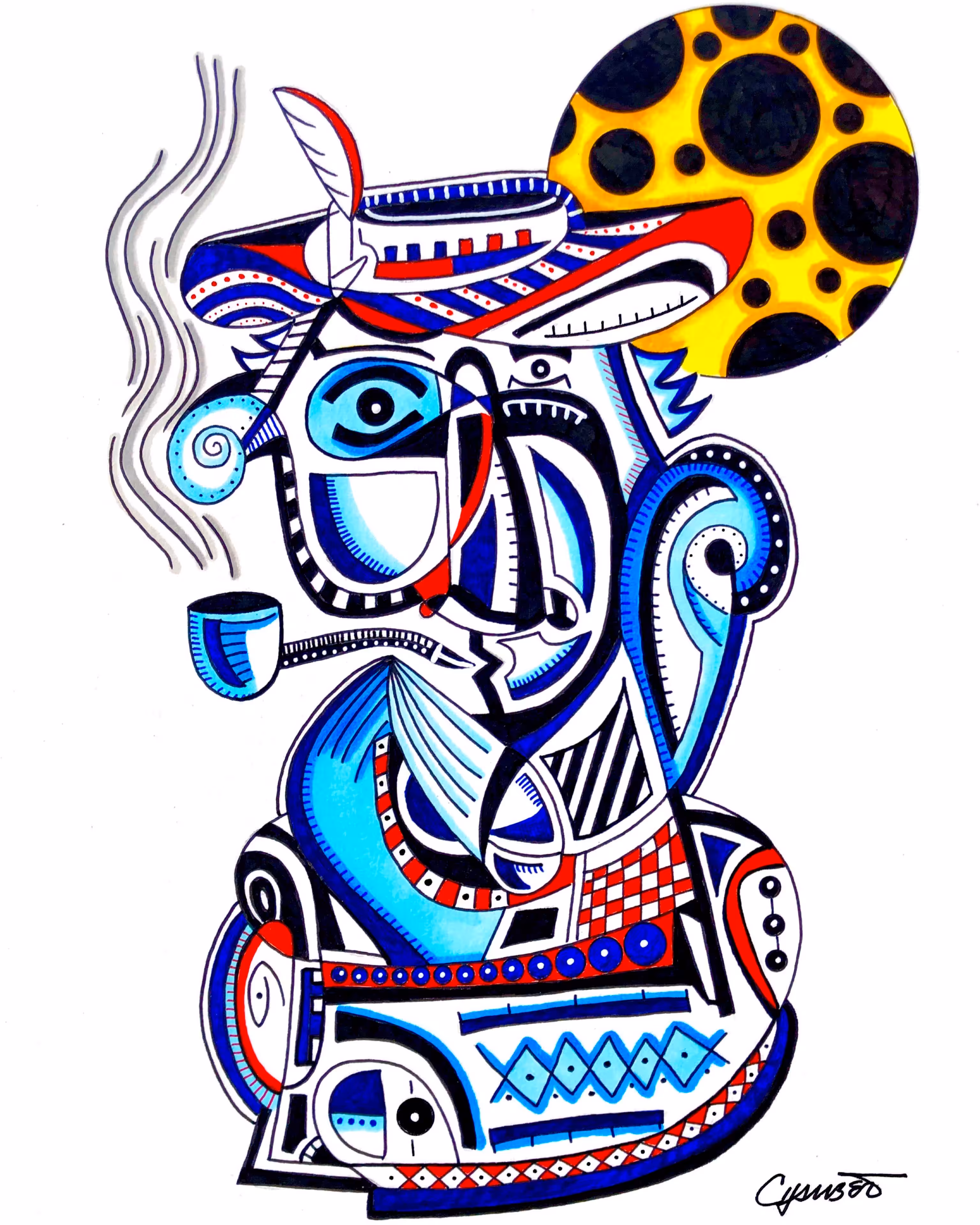 Un Homme Fumant une Pipe (A Man Smoking a Pipe)