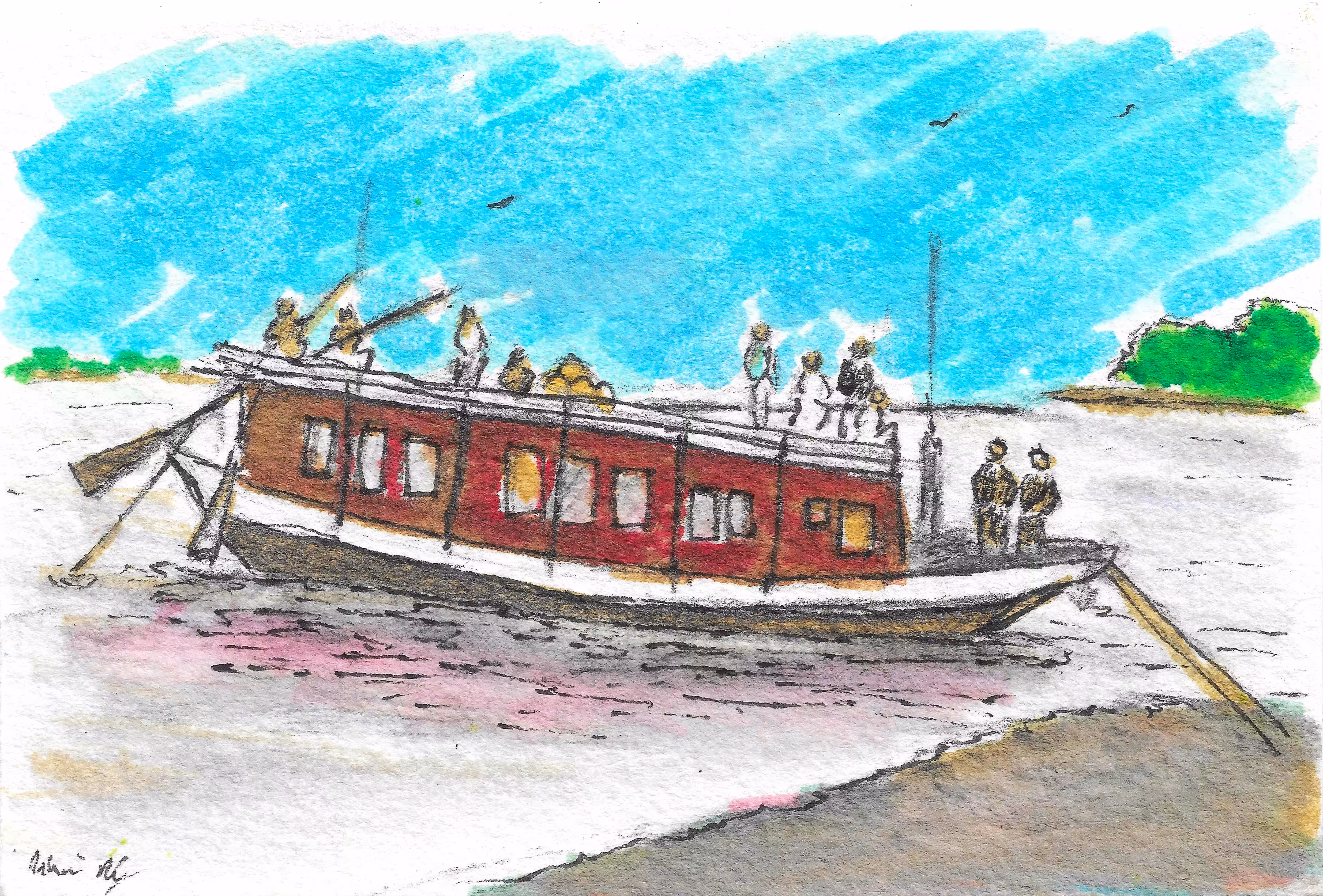 Goethe Institute Chain Unchained Mintathon: চলন্ত কলকাতা : Kolkata on the Move : Sketch 3 : Ride the Tide