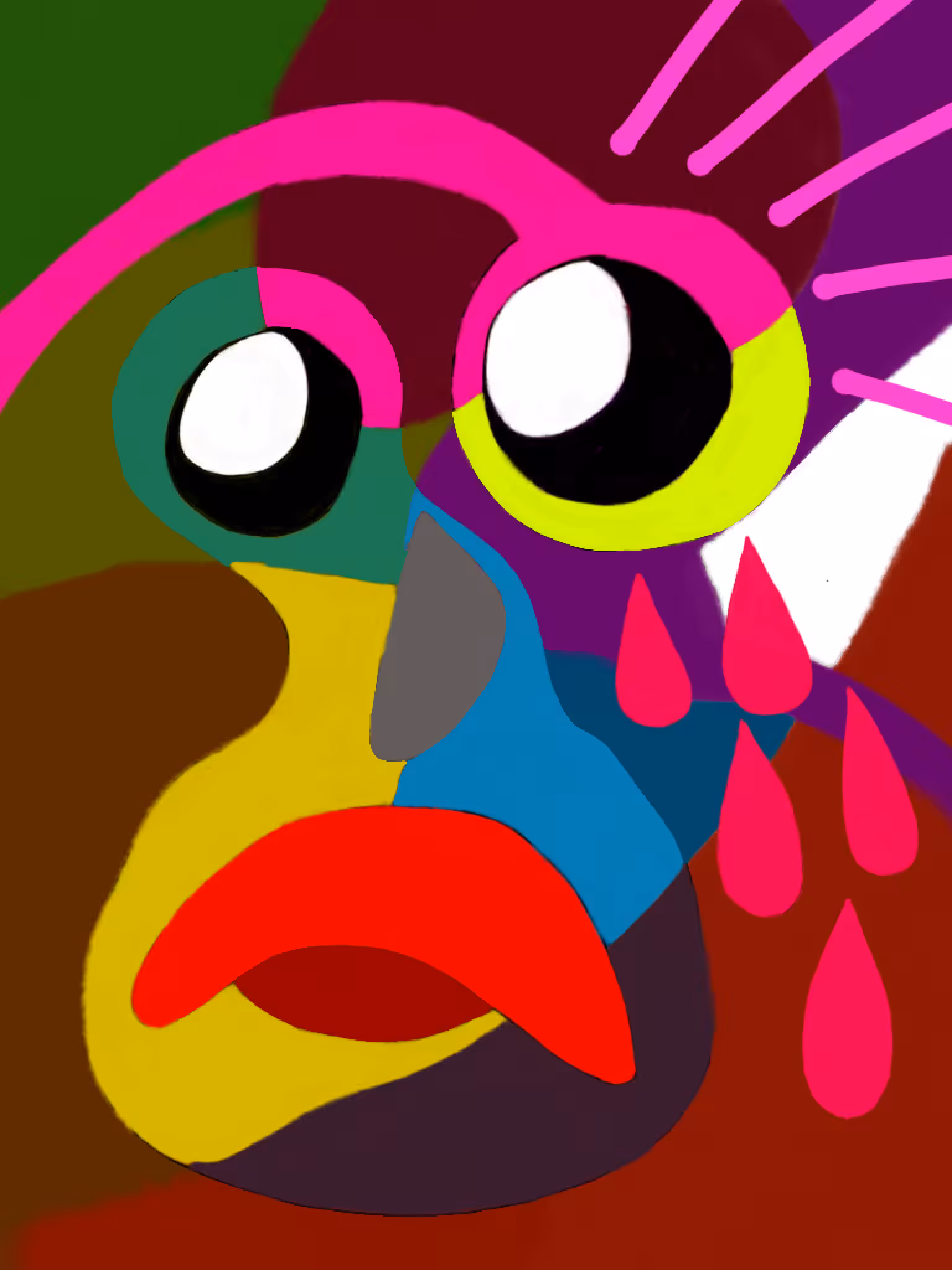 Sad face and tears