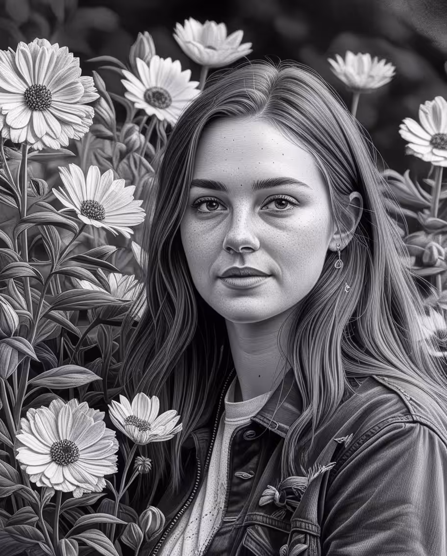The Happy Valley: girl among flowers