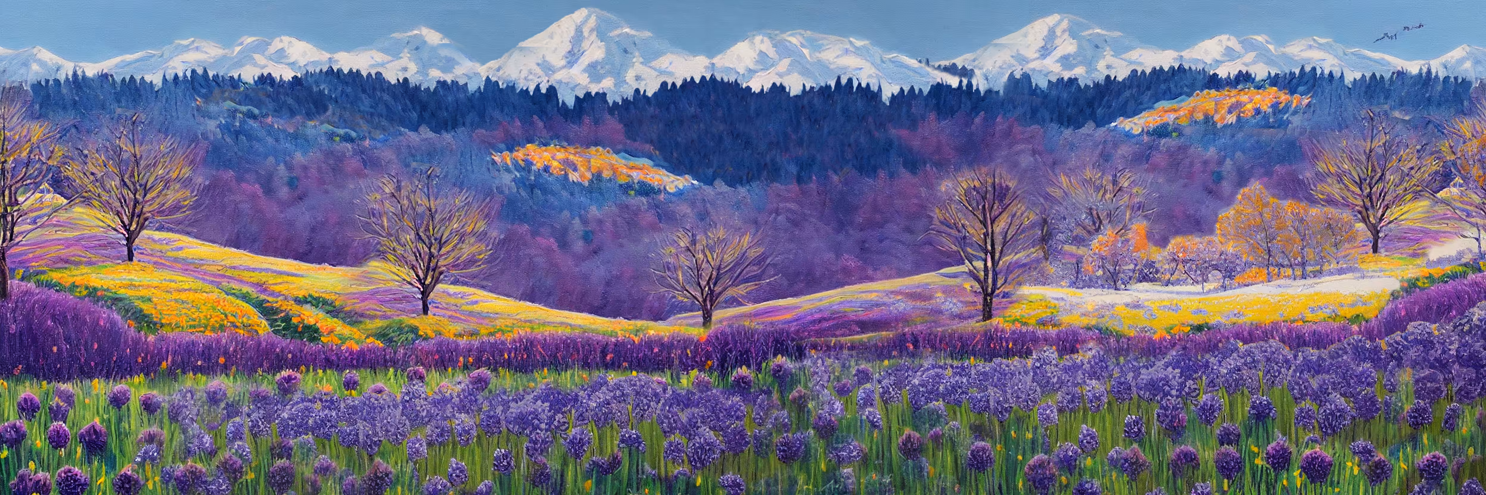 The secret meadow behind the mountains