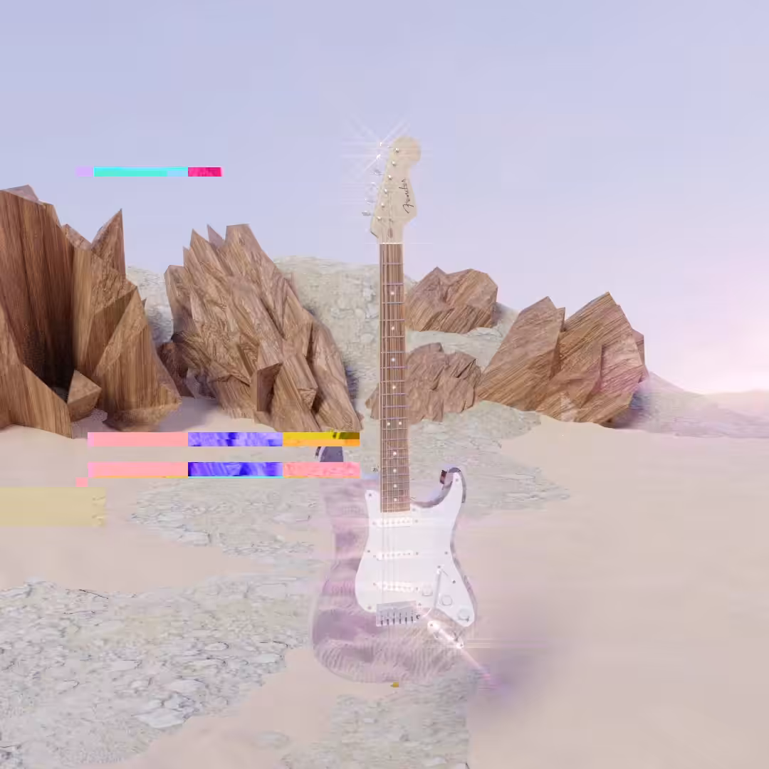 Silver guitar with glimmer