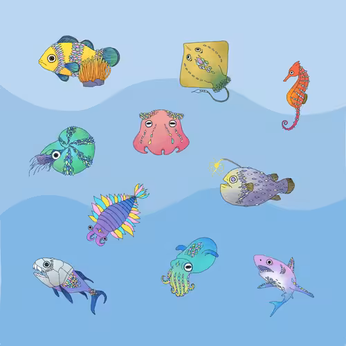 Mai's Sketch: Sea Creatures #0011 - #0020
