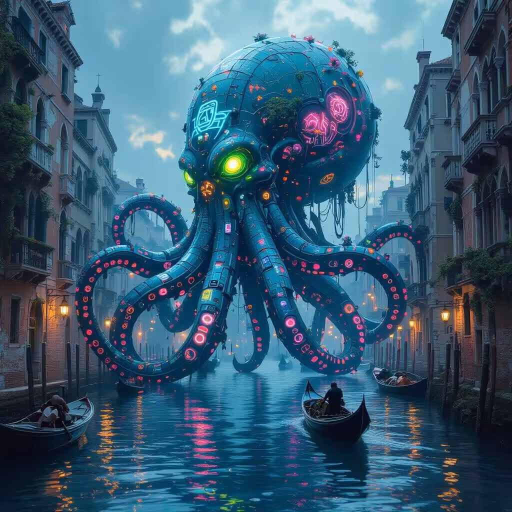 NightCafe Creations: Urban Octopus 1