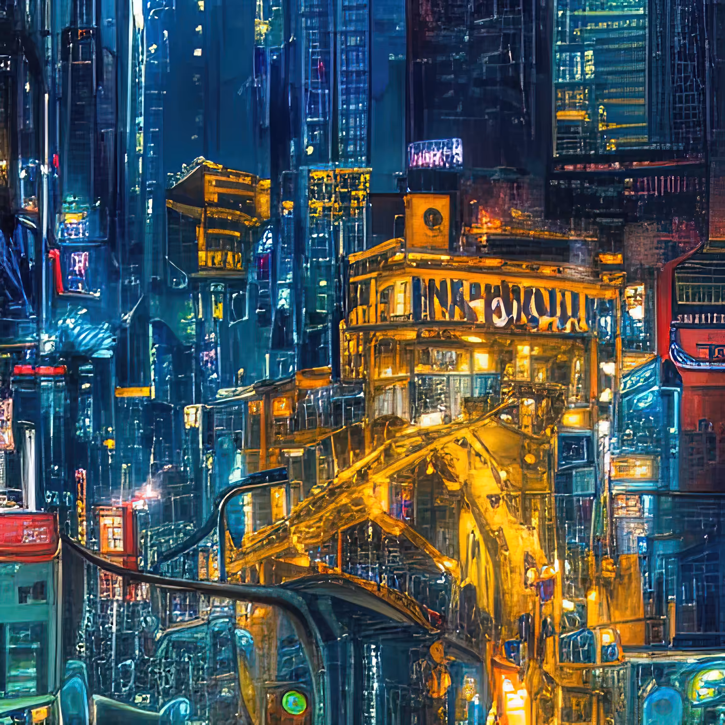 streets of cyberpunk city night 345648100