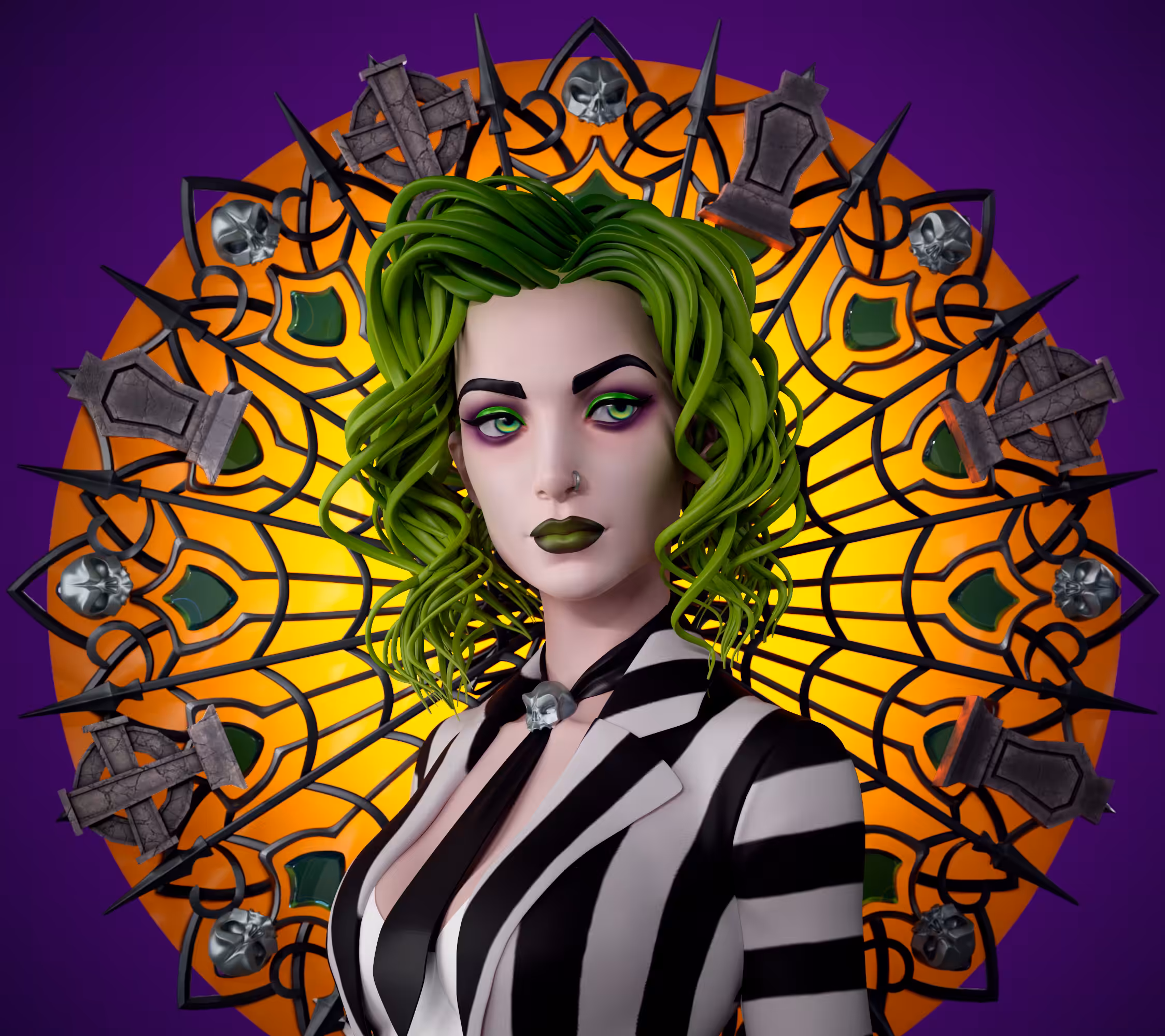 Art Nouveau Girl #5 - Beetlejuice edition