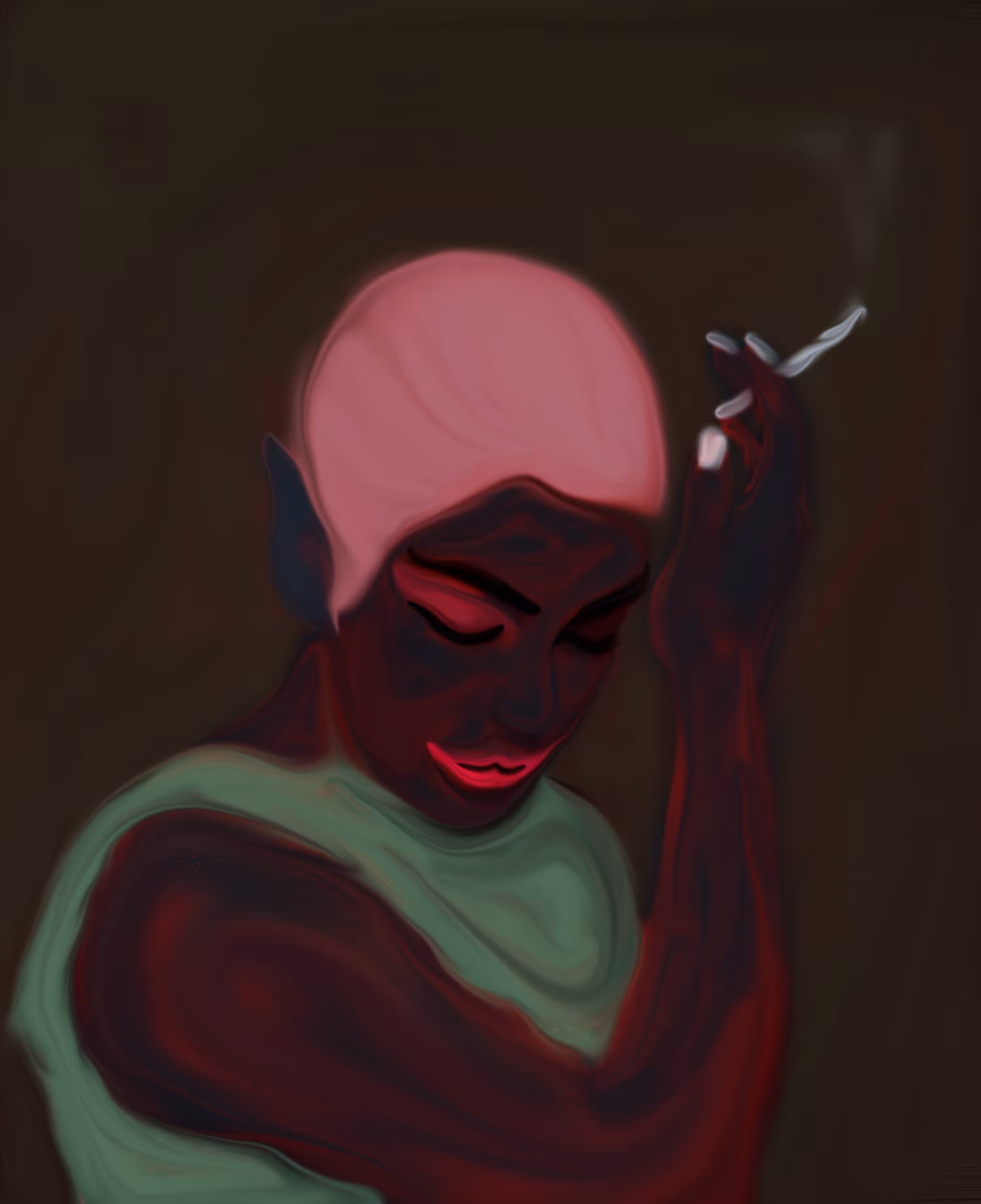 Smoking girl artwork