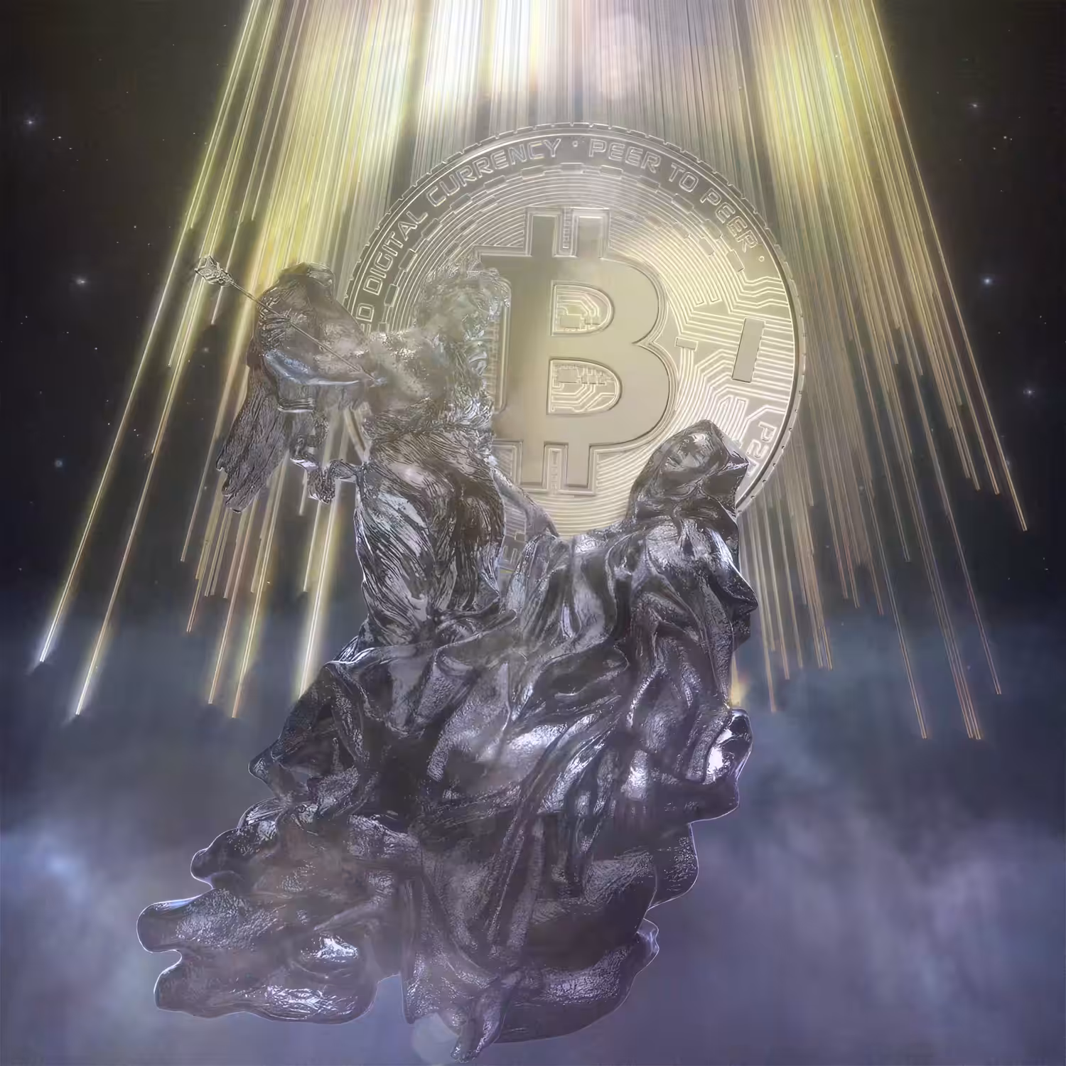 Silver Bitcoin Angel