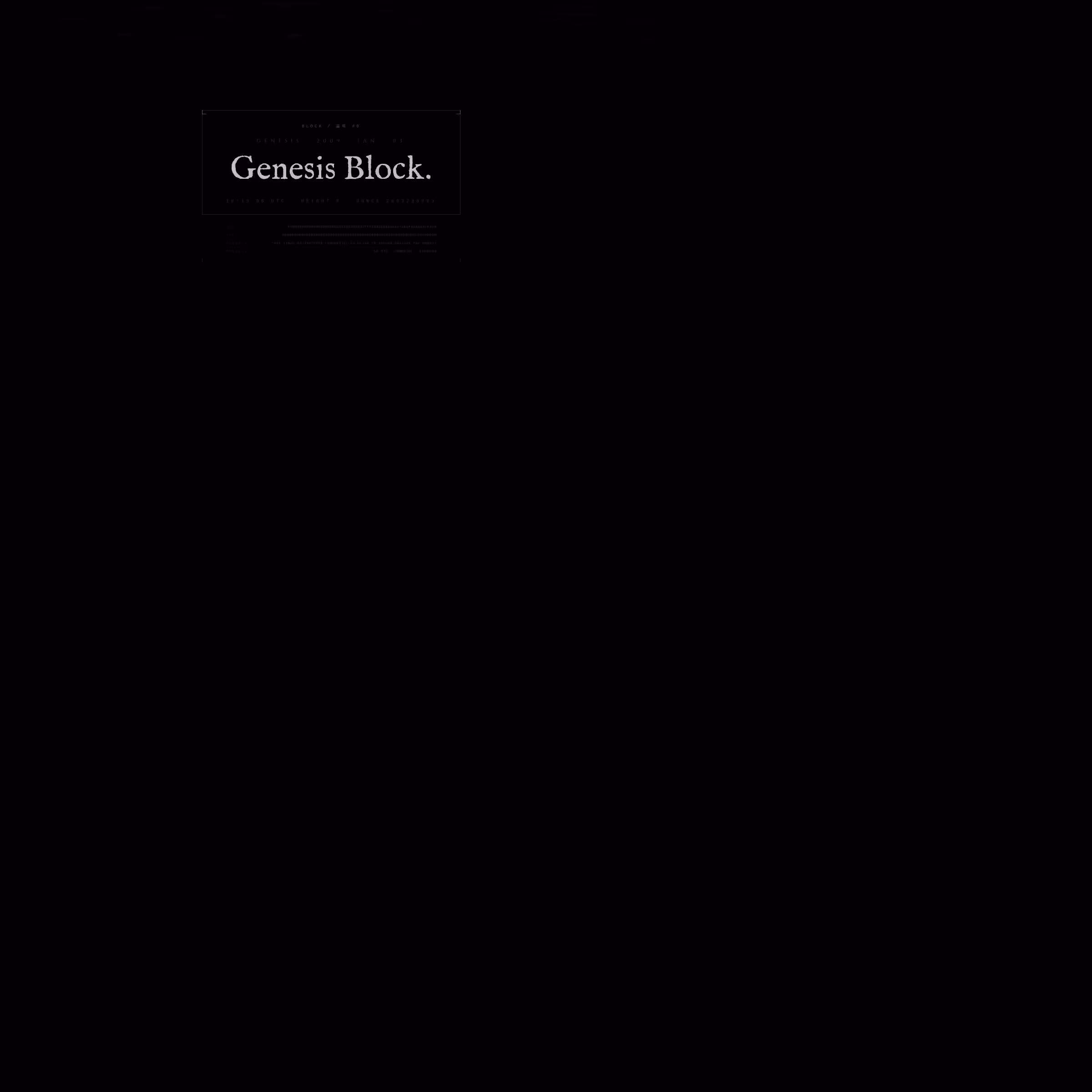 Bitcoin History Genesis Block 