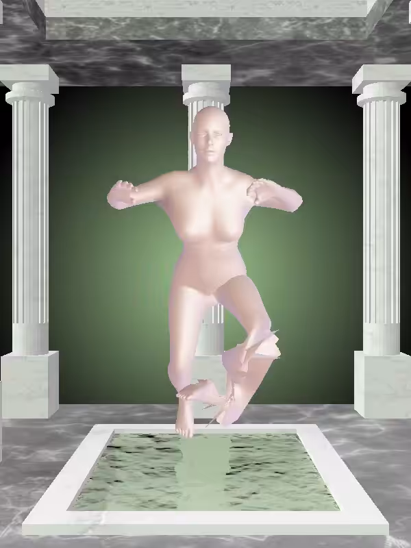 HeavenComputer: The Treading Water Peach Halo Woman #6619