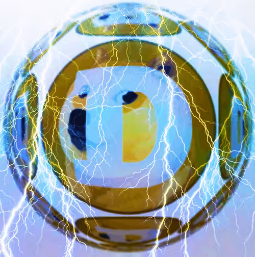 CRYPTO FAN ART GALLERY: Lightning bolts Doge Coin Edition