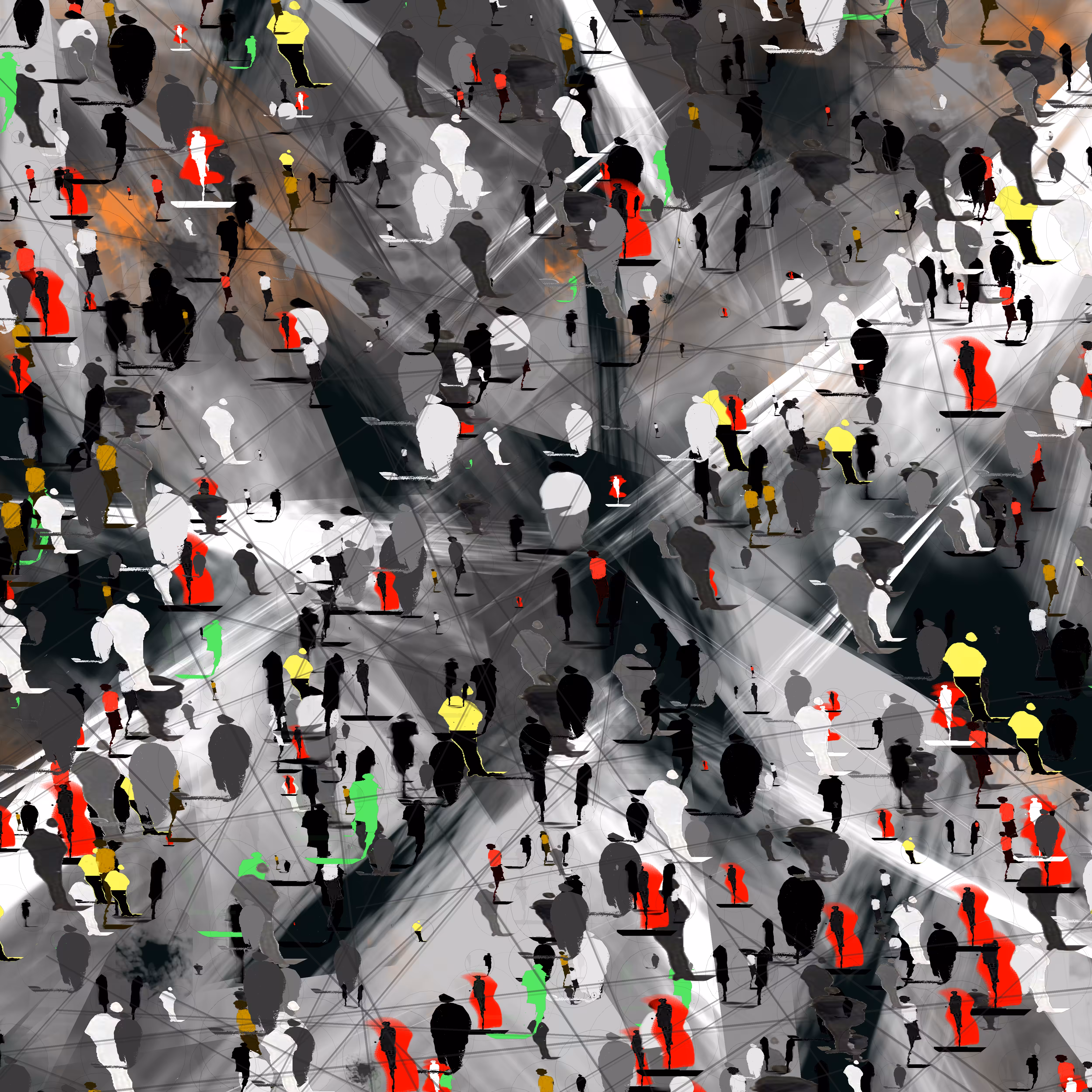 Generative Arts: People on the street #03 generative Art by P5js and ArtH2O