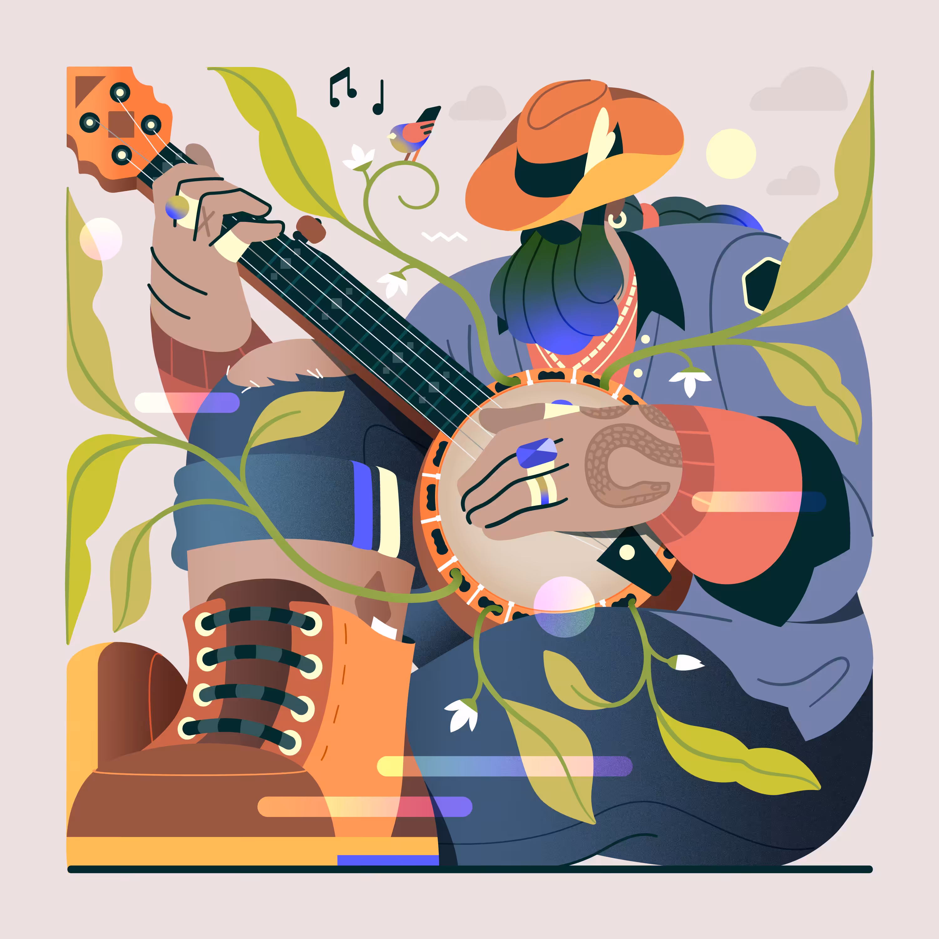 Birds, Plants & Music - The Banjo Player