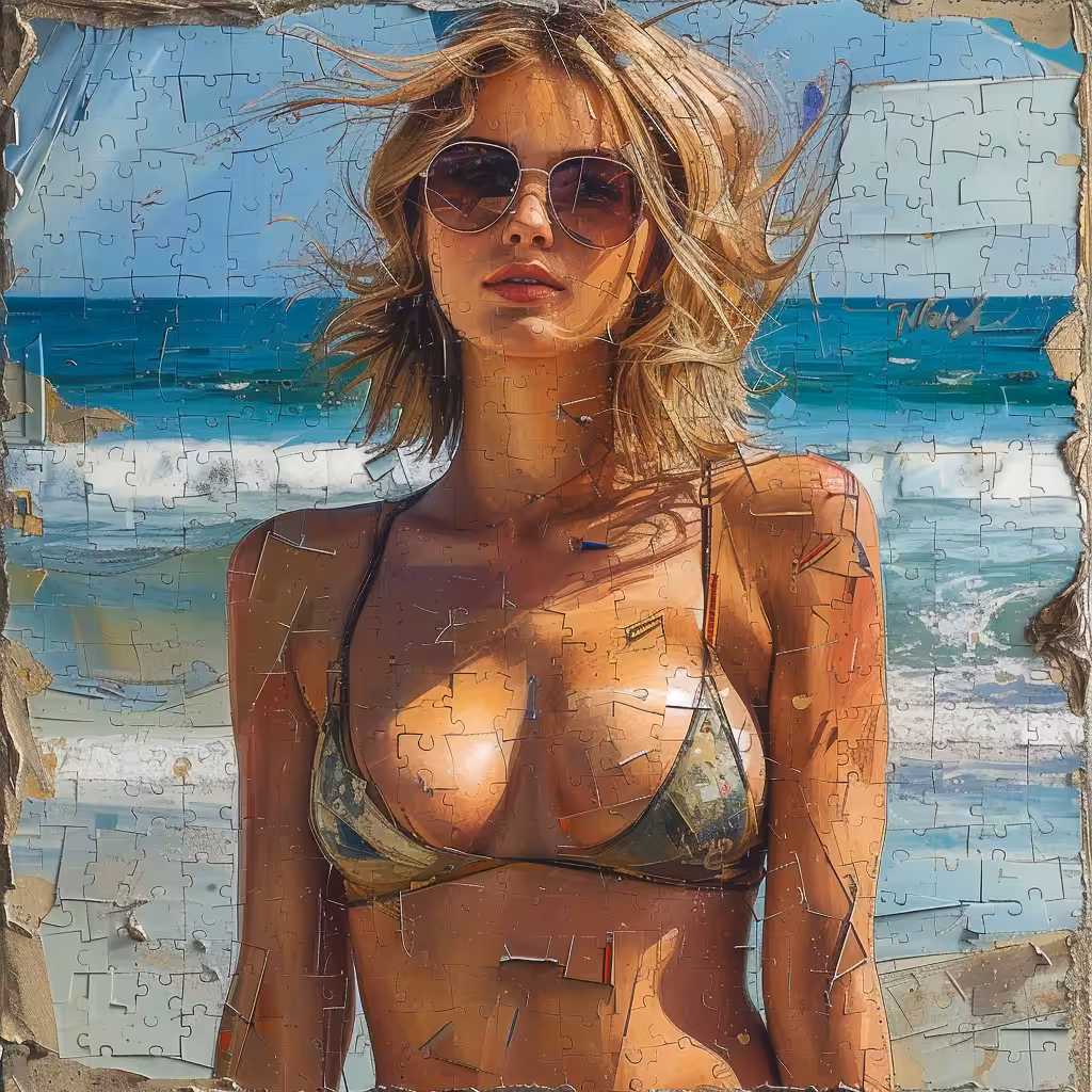 Mysterious Girl at the Beach