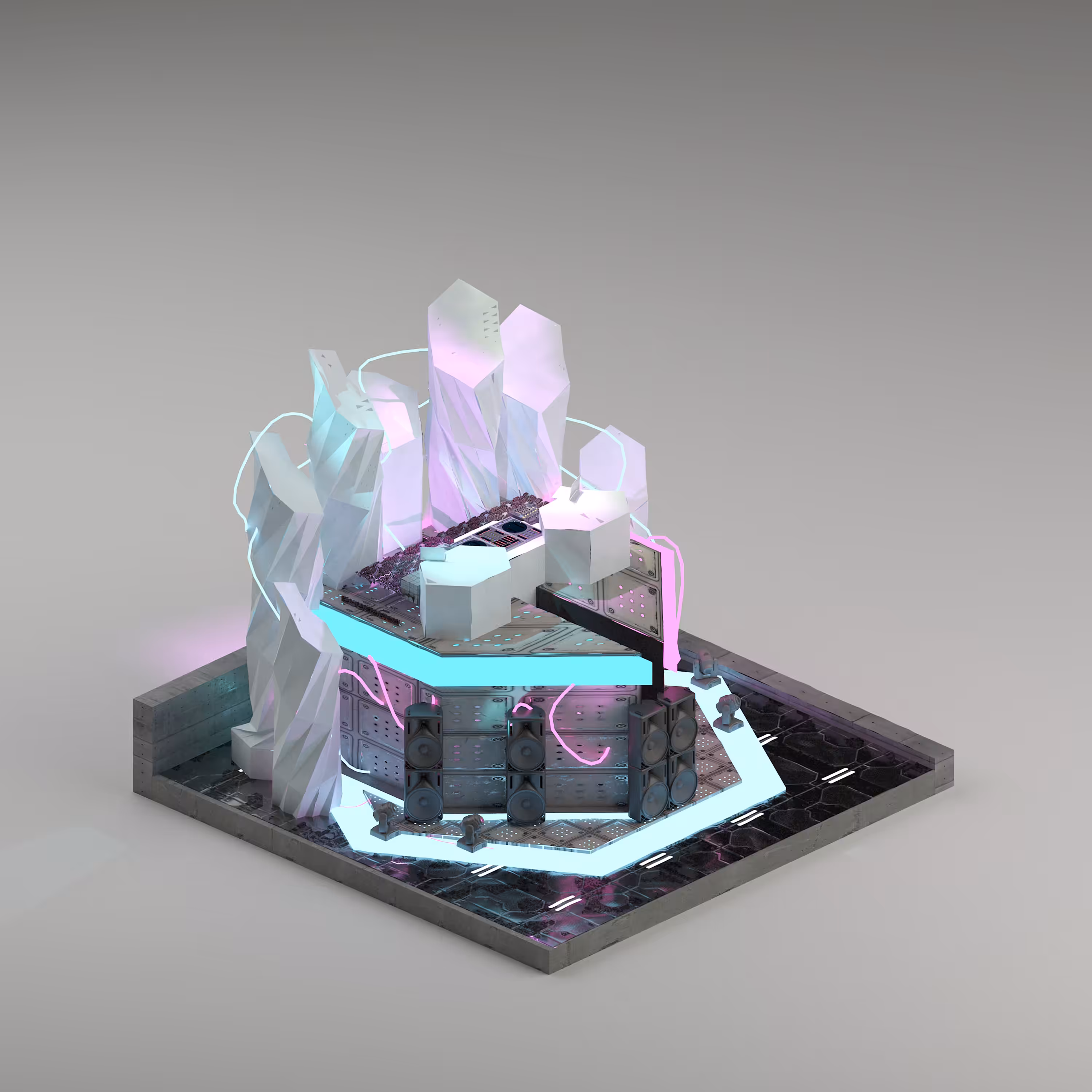 cyberpunk Stage Dj #02 white version