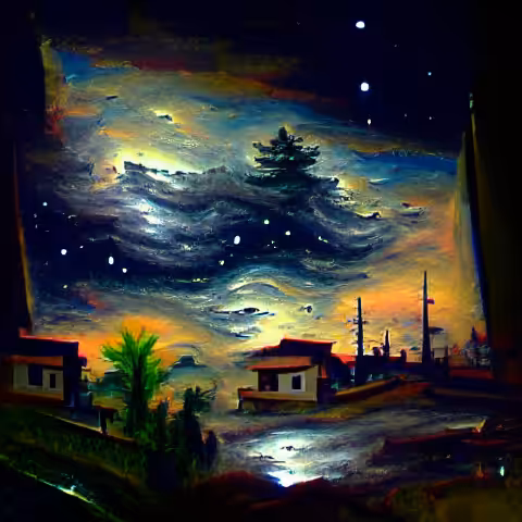 The coast line at night