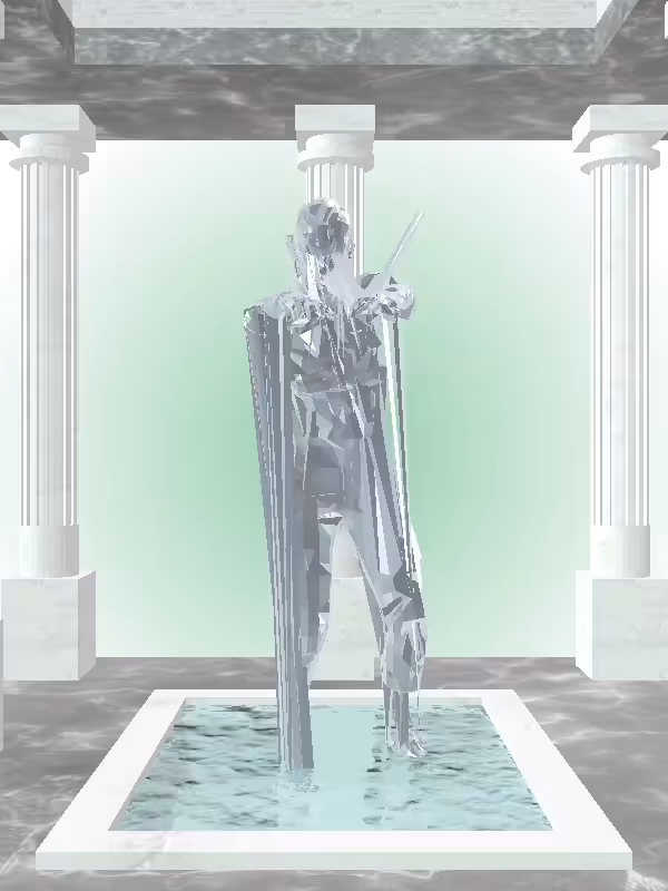 HeavenComputer: The Fragmented Undying Shimmery Blue Woman #2689