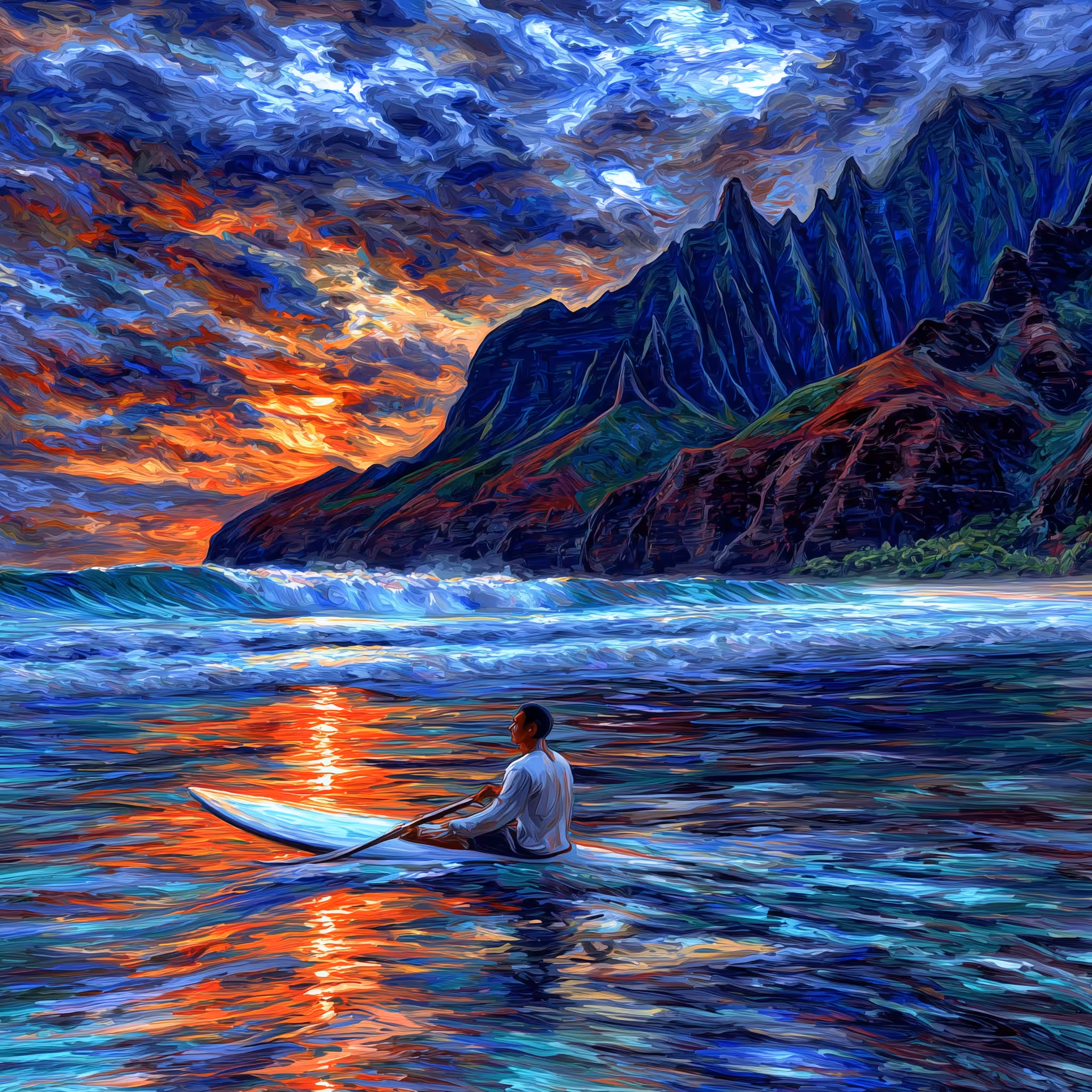 A Sunset at Na Pali