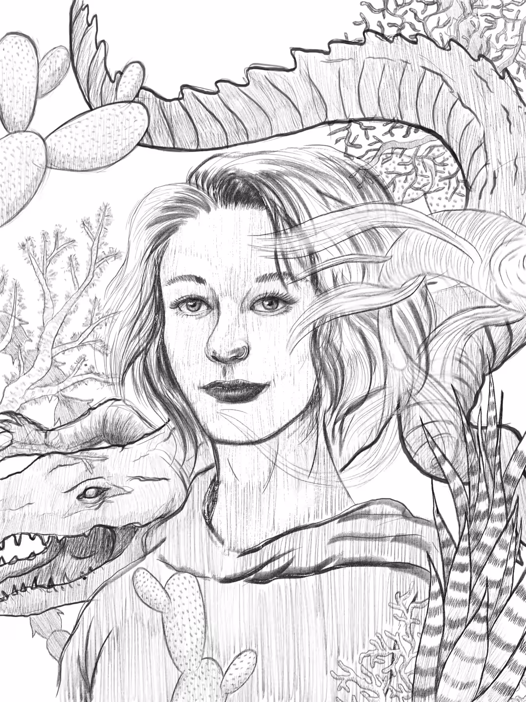 Portrait With The Crocodile animated painting