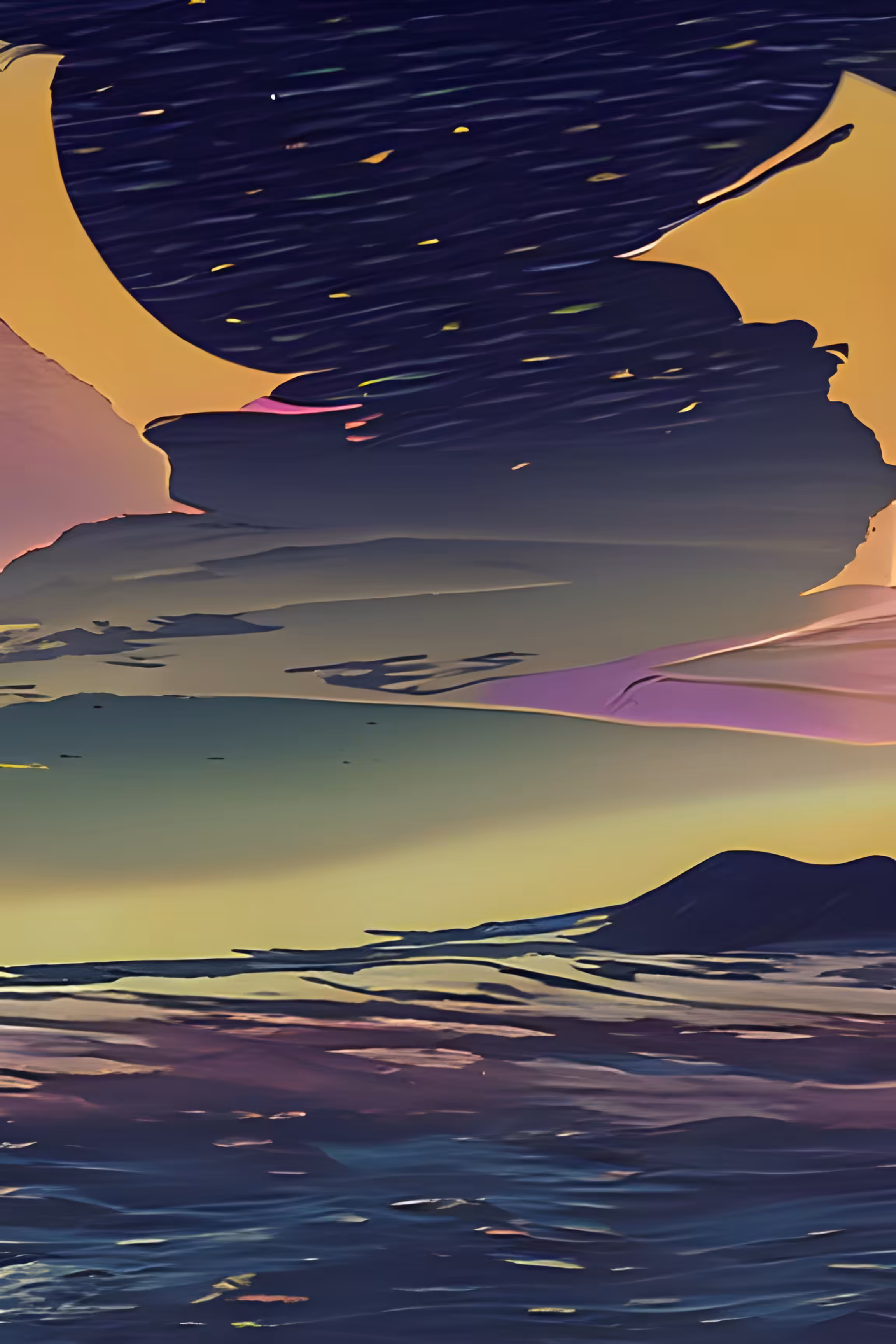 Star rain over the boreal sea
