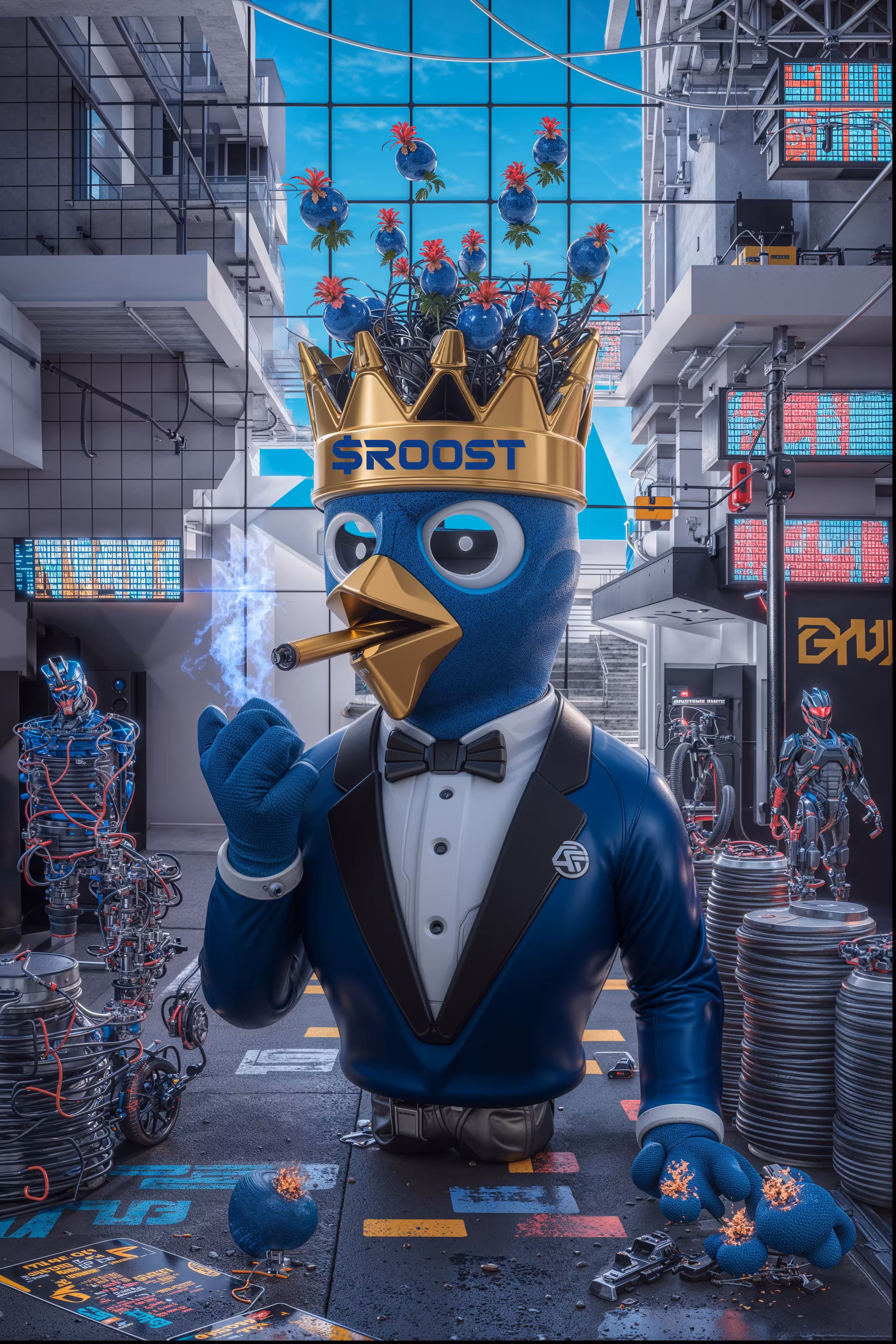 “King BlueByte: Ruler of the Digital Roost”