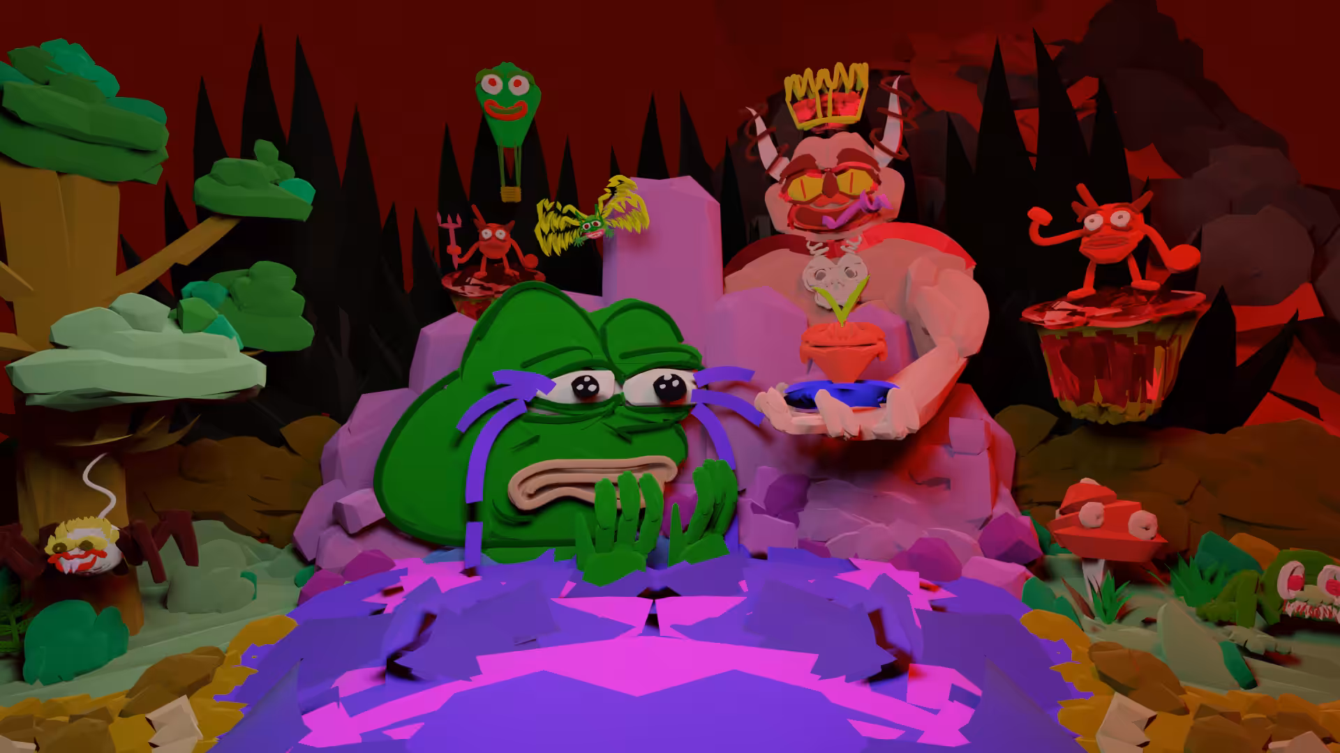 XCIX: Gersch's First Blender Render aka Pepe Underworld 