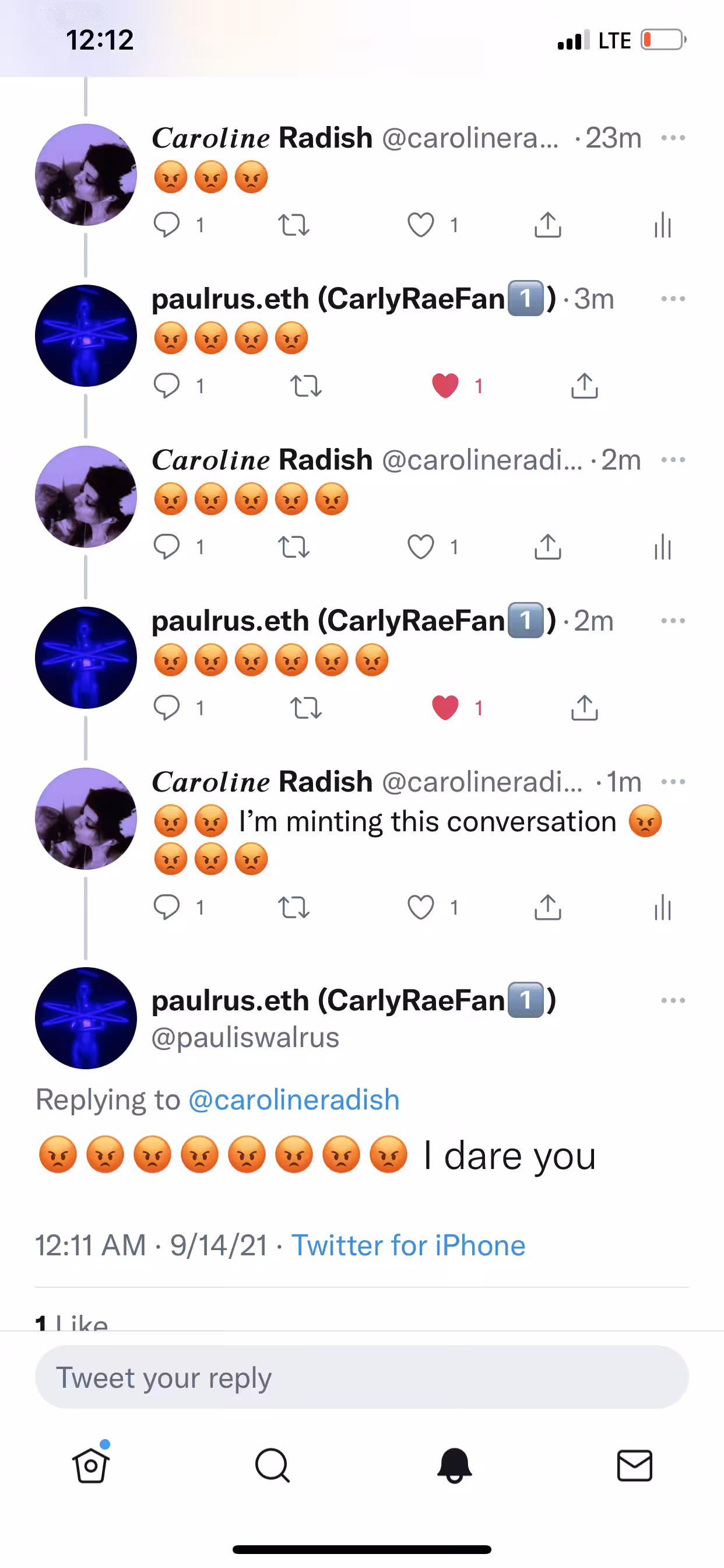 Grumpy Paulrus VS Grumpy Caroline Radish