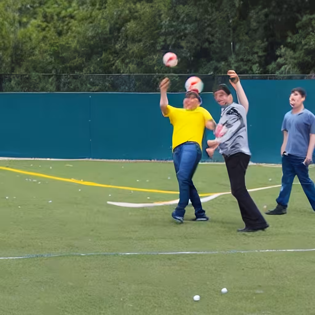 "three balls thrown in the air to get a straight line" attempt #0