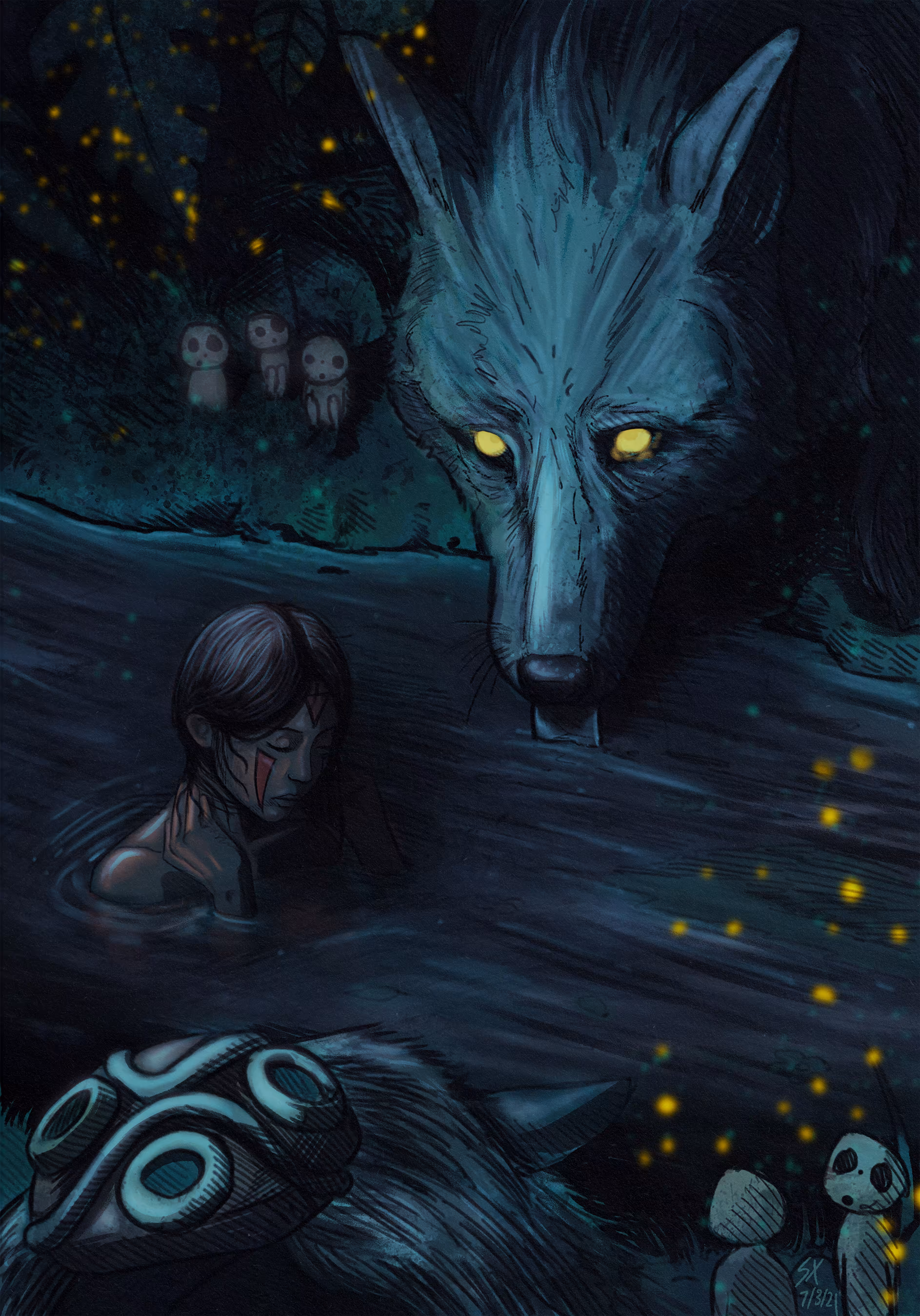 PRINCESS MONONOKE, UNDER THE MOONLIT SKY, 2021