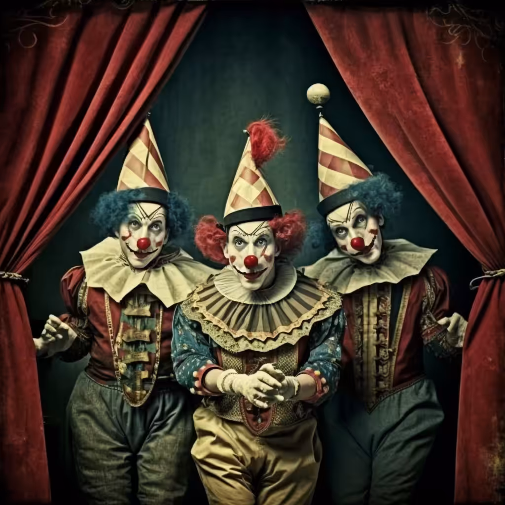 Entrup's AI Art: Three Clowns 