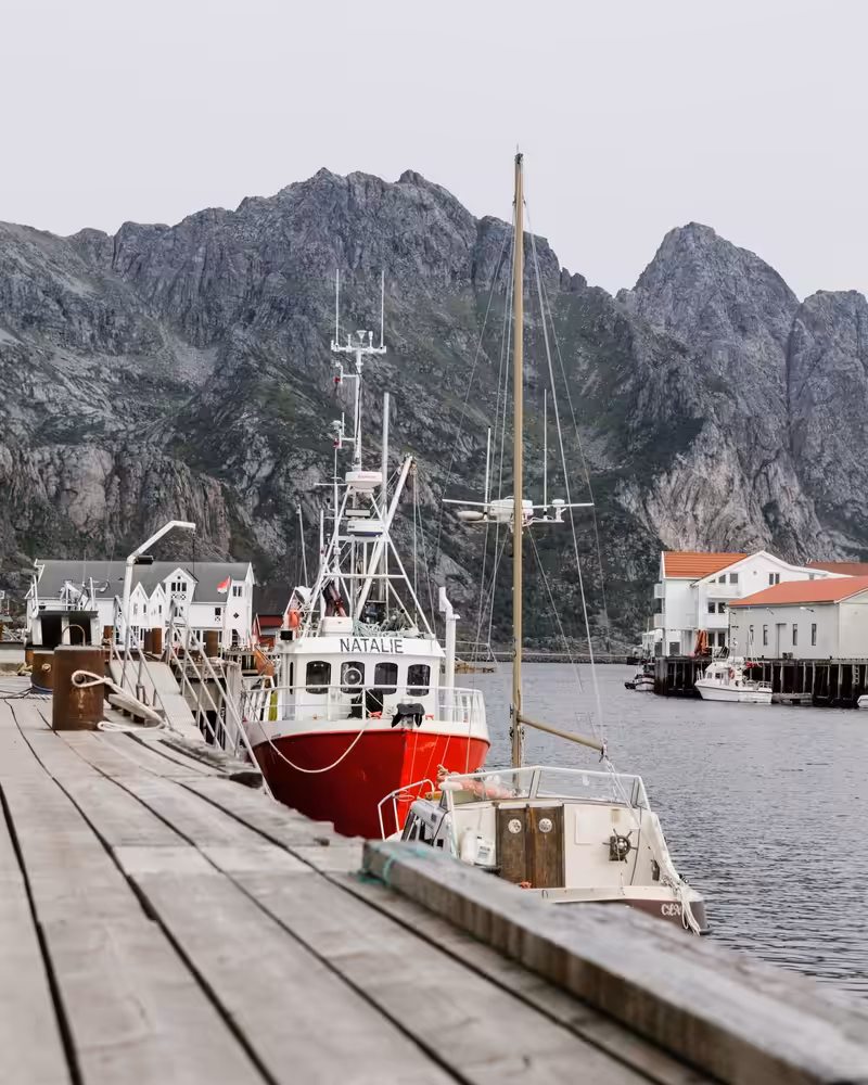 Norwegian harbour of Henningsvaer in Lofoten