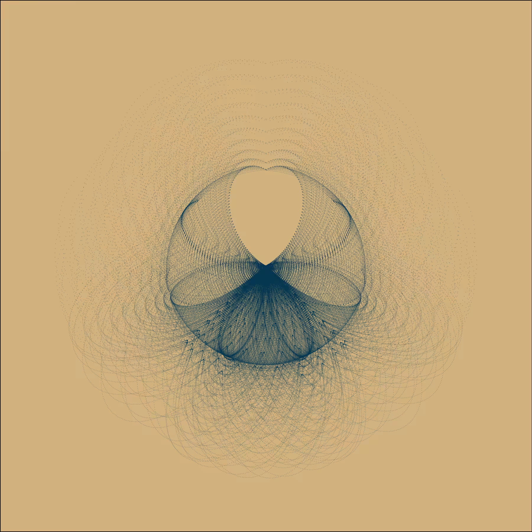 Randomized Circles #5/7 - Blue and Ocher