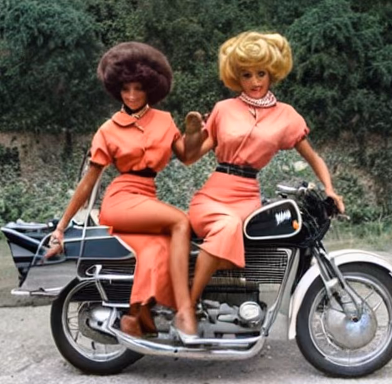 Retro Twins on Bike