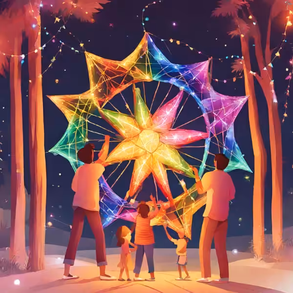 Lighting of Family Christmas Lantern(Parol)