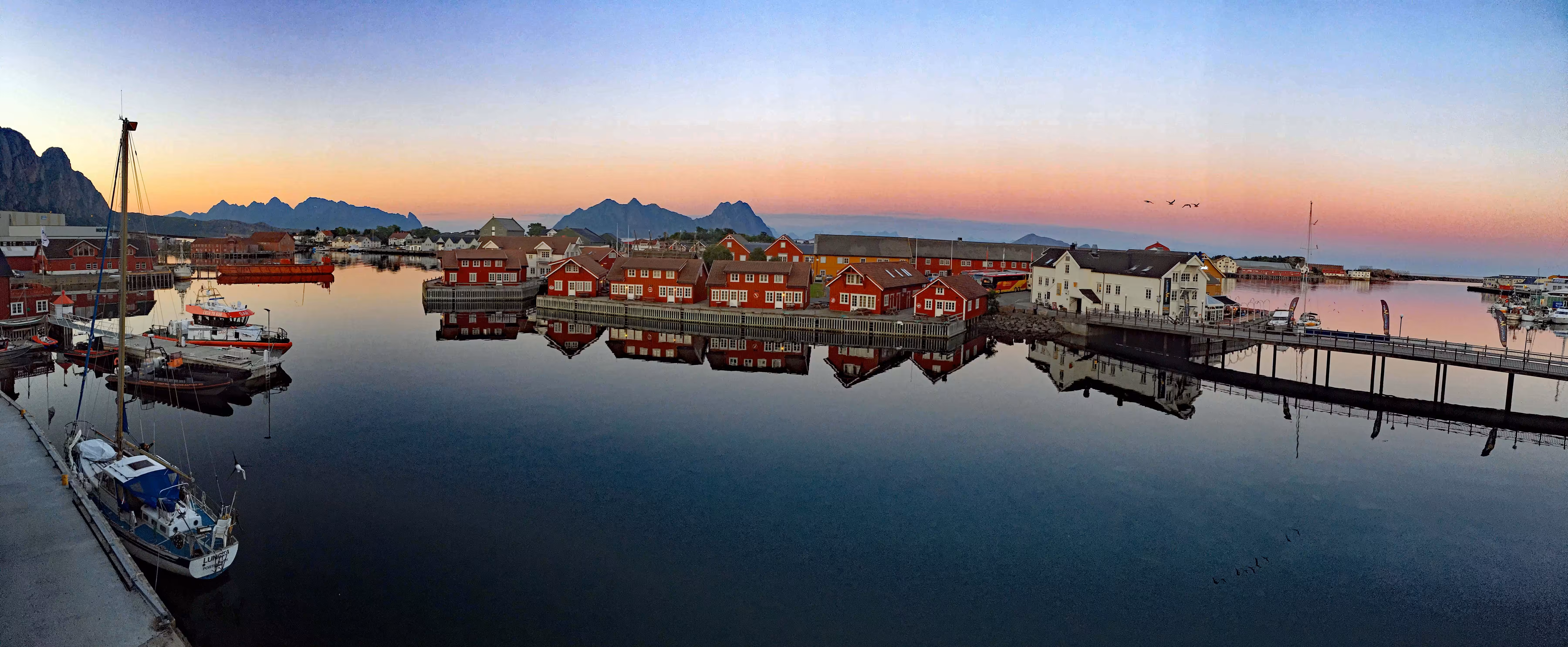 Svolvaer Harbor Midnight