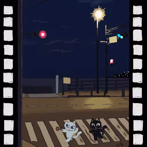 Travelng cats.pedestrian crossing
