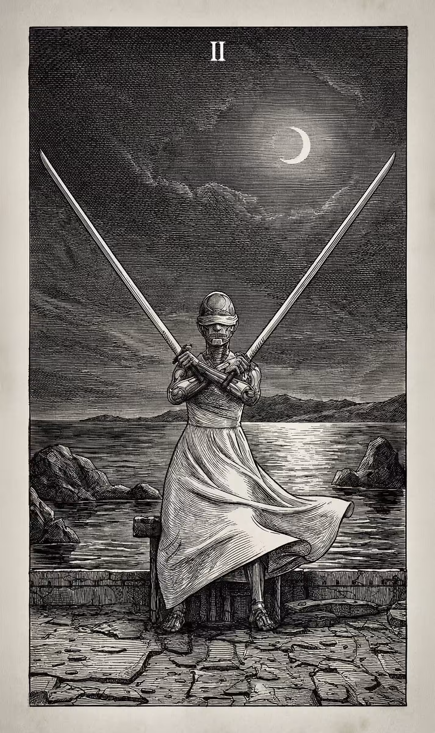 2 of Swords — Litho