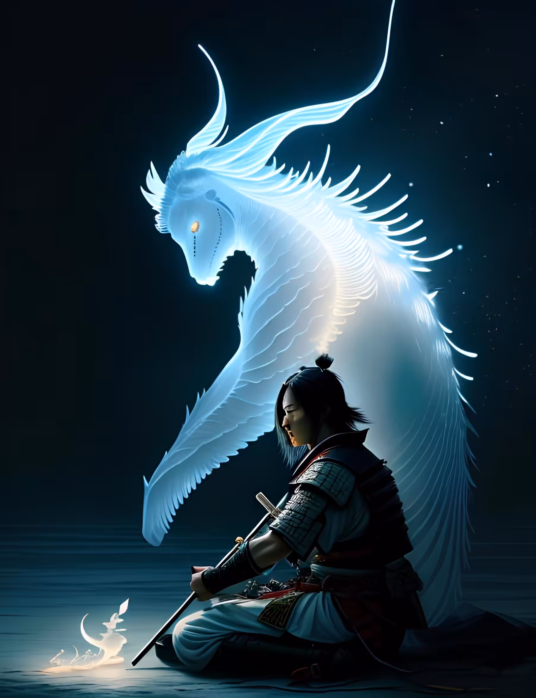 Eternal Contemplation: Samurai, Seahorse, and Silence