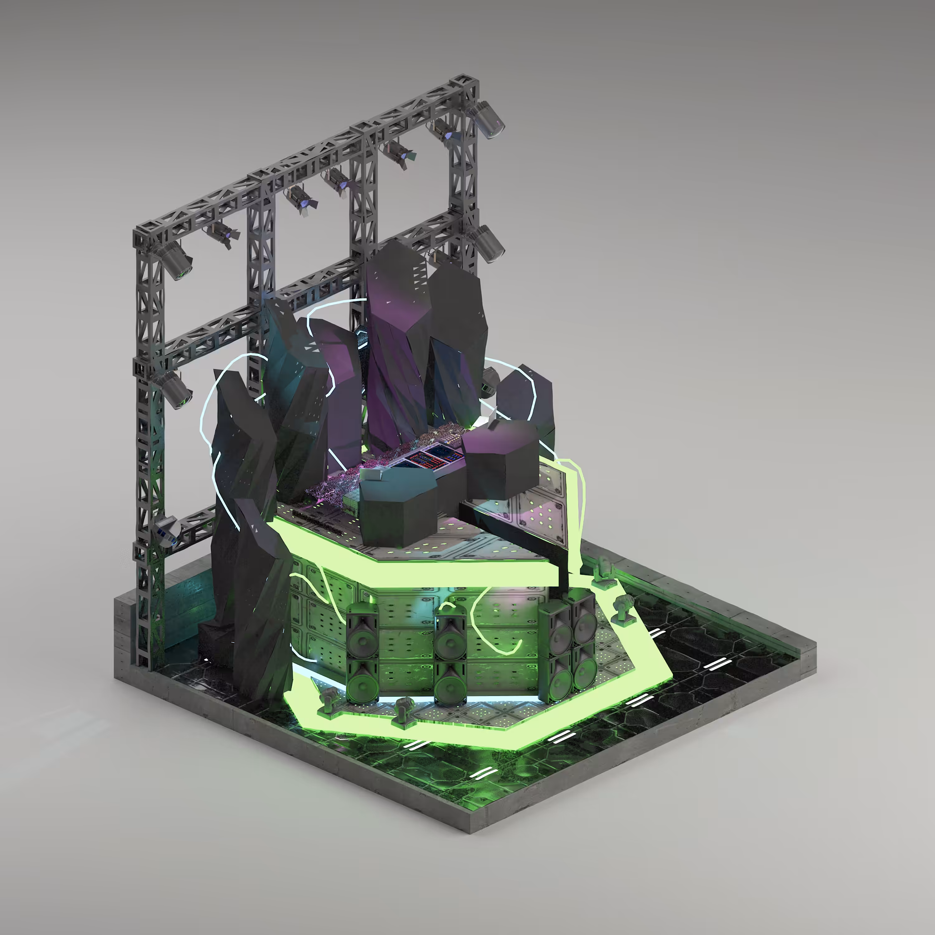 cyberpunk Stage Dj #02 Green Light