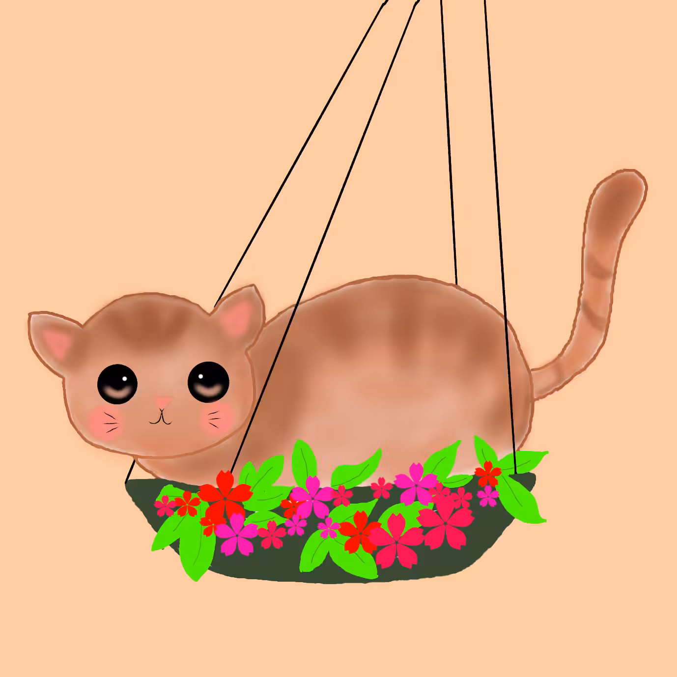 Kitty in flower pot