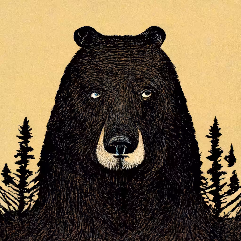 Eye-rolling bear