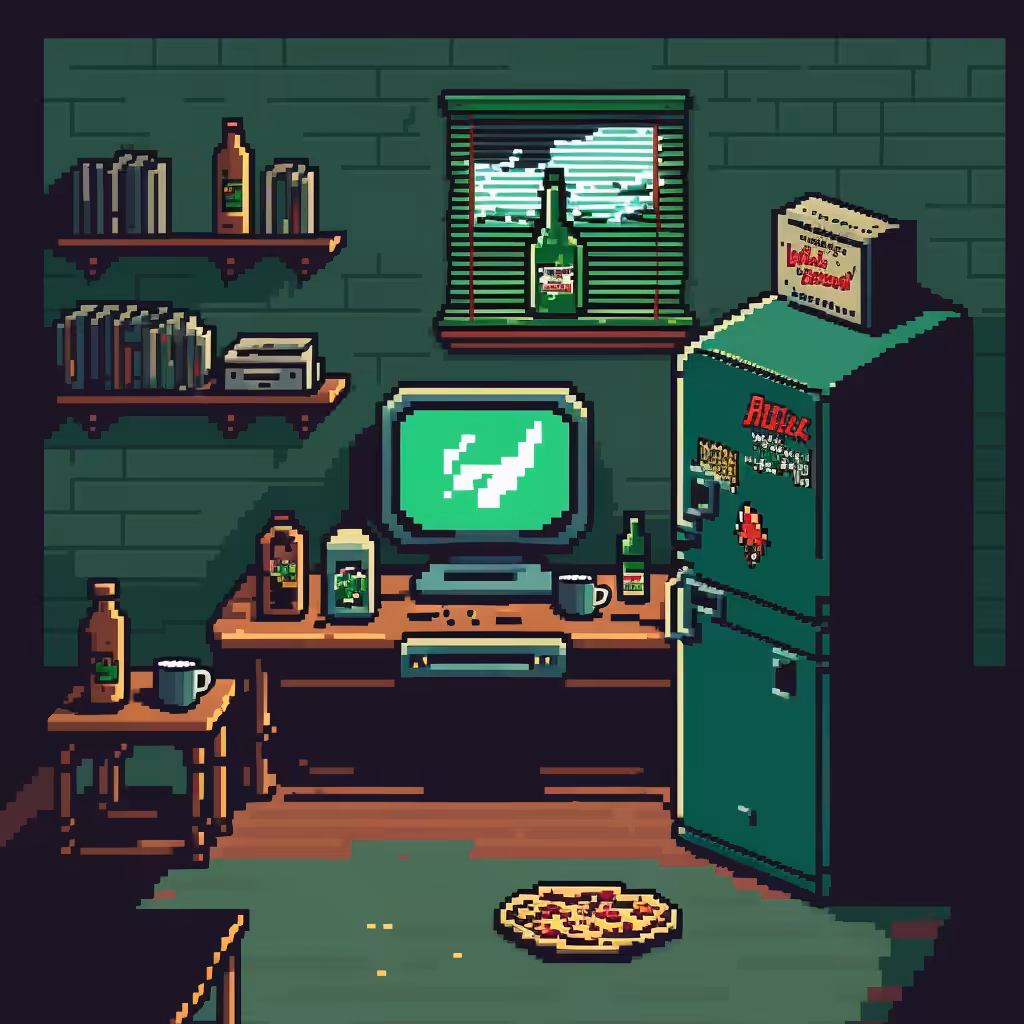 isometric pixel room