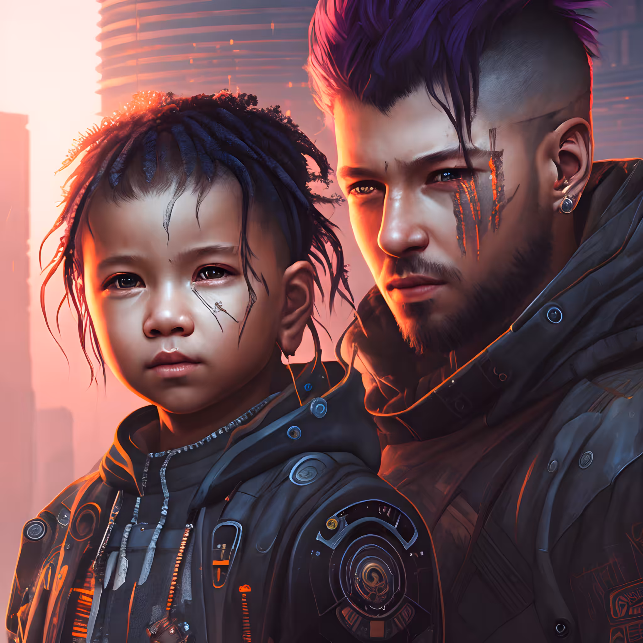 "Neon Rain and Sibling Light"