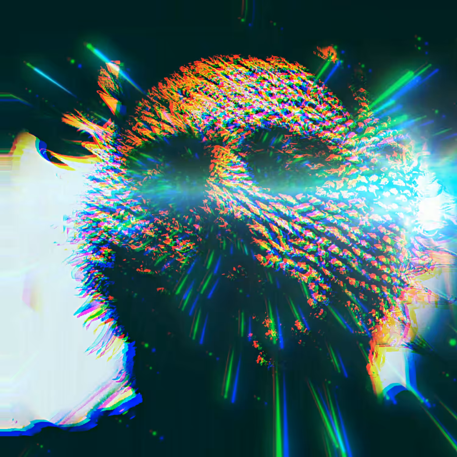 Laser eye of trapped boy