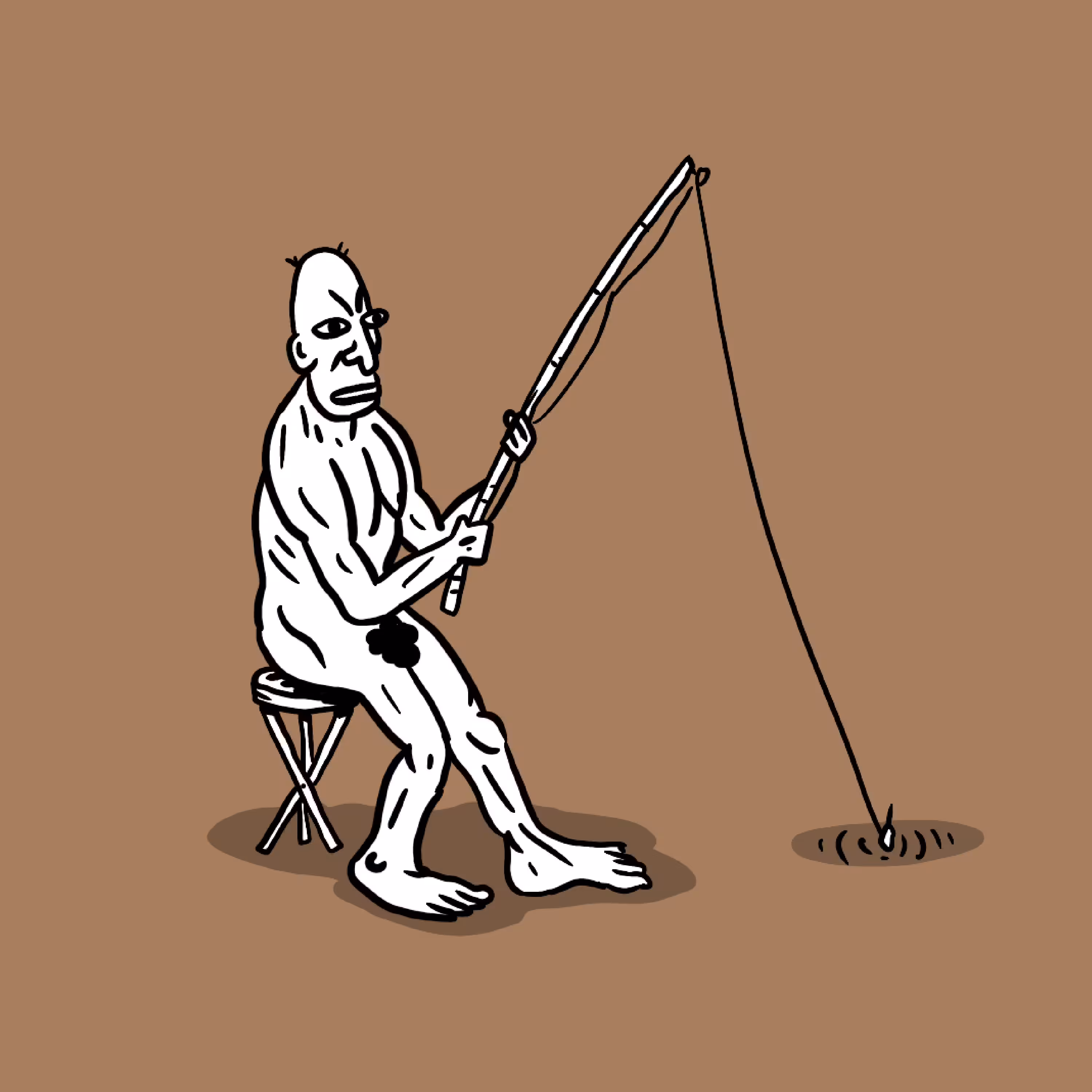 pescando en el barro