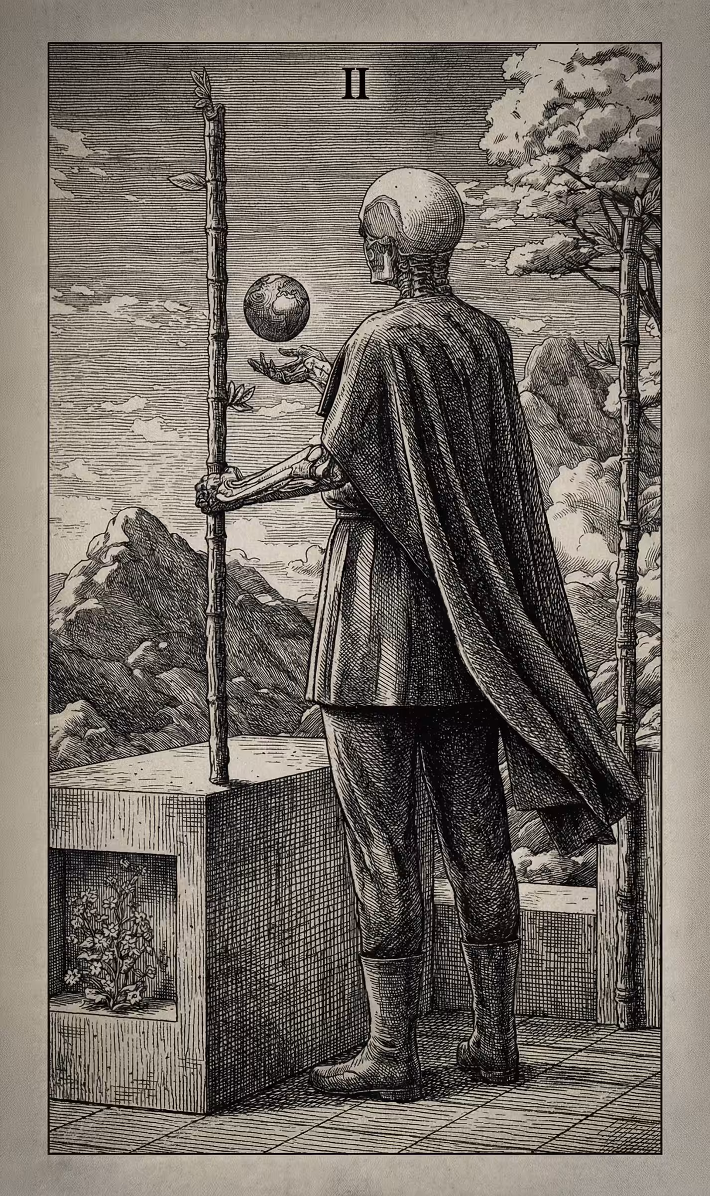2 of Wands — Litho